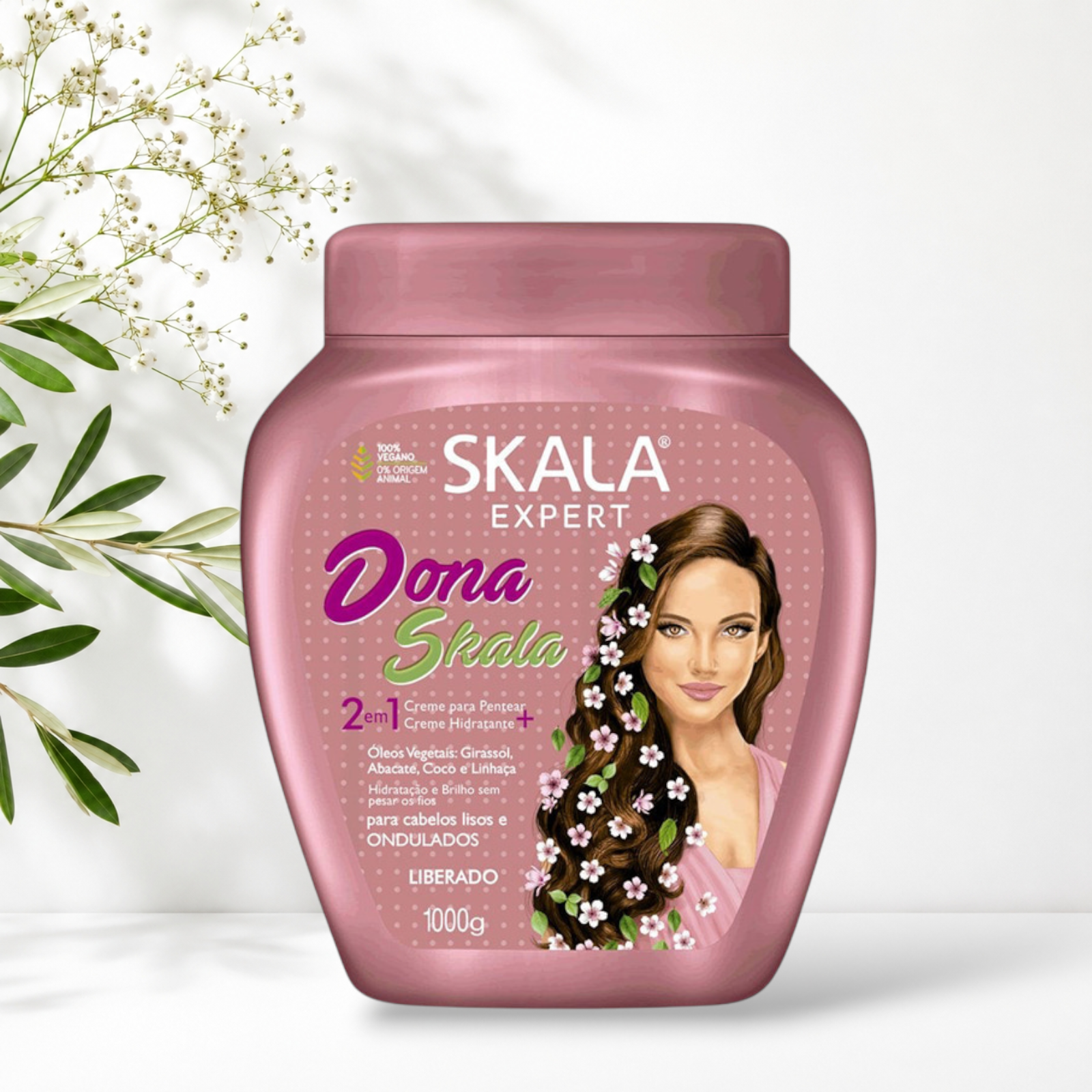 PhotoRoom-20260628_093257 کرم حالت دهنده و درخشان کننده موهای موج دار 2 در 1 اسکالا Skala Expert Dona Skala 2 in 1 Hair Treatment Cream 1000g - Image 1